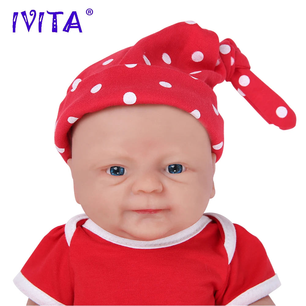 IVITA 36cm Full Body Silicone Reborn Doll 1.65kg Baby Girl w/ Clothes