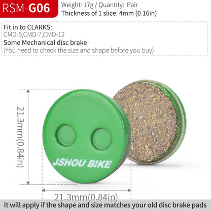 Semi-Metal Bicycle Brake Pads for Shimano SRAM Avid Hayes Magura by JSHOUBIKE