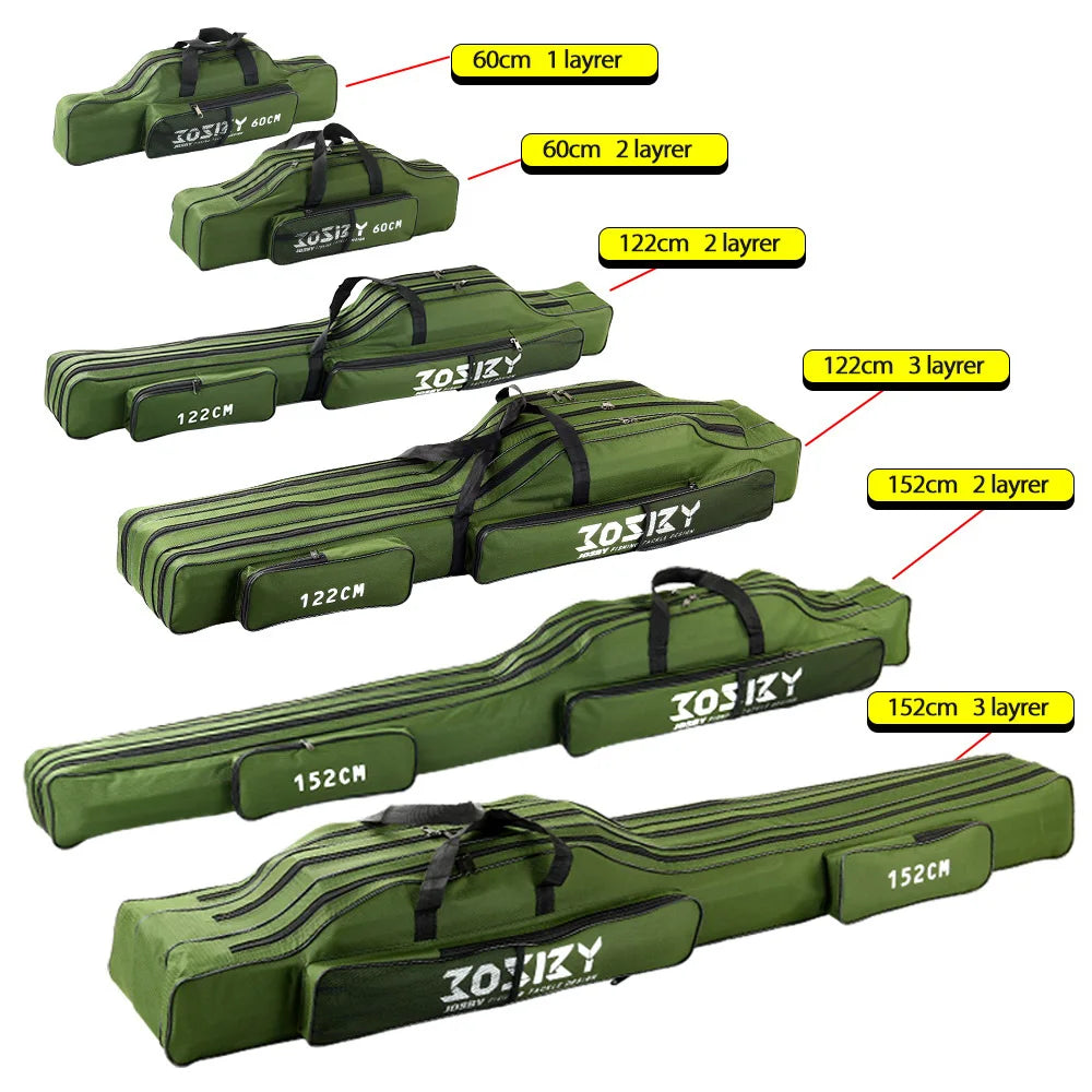 PROXPE 150-180cm Fishing Rod Bag Foldable Carp Pole Storage Carry Case