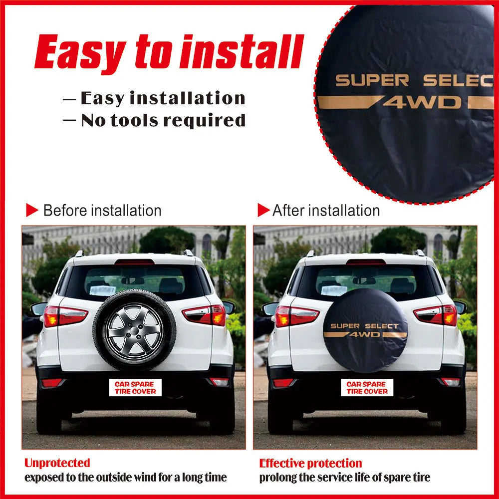 14 15 16 17Inch 4WD Waterproof Dustproof PVC Leather Spare Wheel Tire Cover Case Protector For Mitsubishi Pajero for Car Styings-EXPROTAS