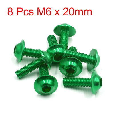 20Pcs M6x20mm Orange Hexagon Motorcycle License Plate Bolts & Screws