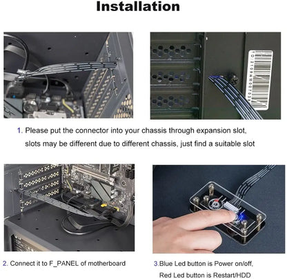 External PC Power Switch with Restart Button for Desktop Computer Case