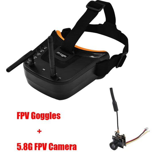 5.8G 40CH Dual Antennas FPV Goggles Monitor Video Glasses Headset HD W/ 5.8G 25mW transmitter fpv camera + Osd for Racing Drone-EXPROTAS