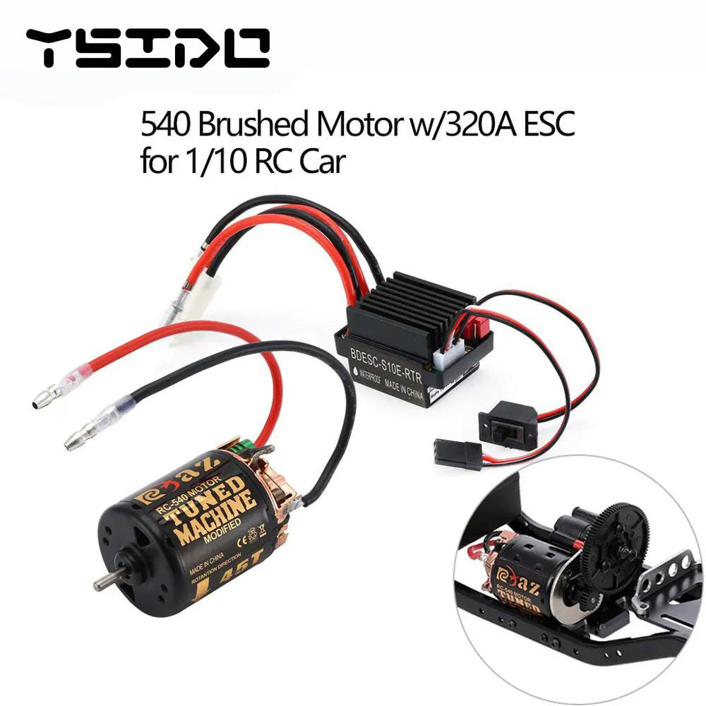 RC Car 540 Brushed Motor ESC Combo 55T 45T 35T 60A for 1/10 Crawler