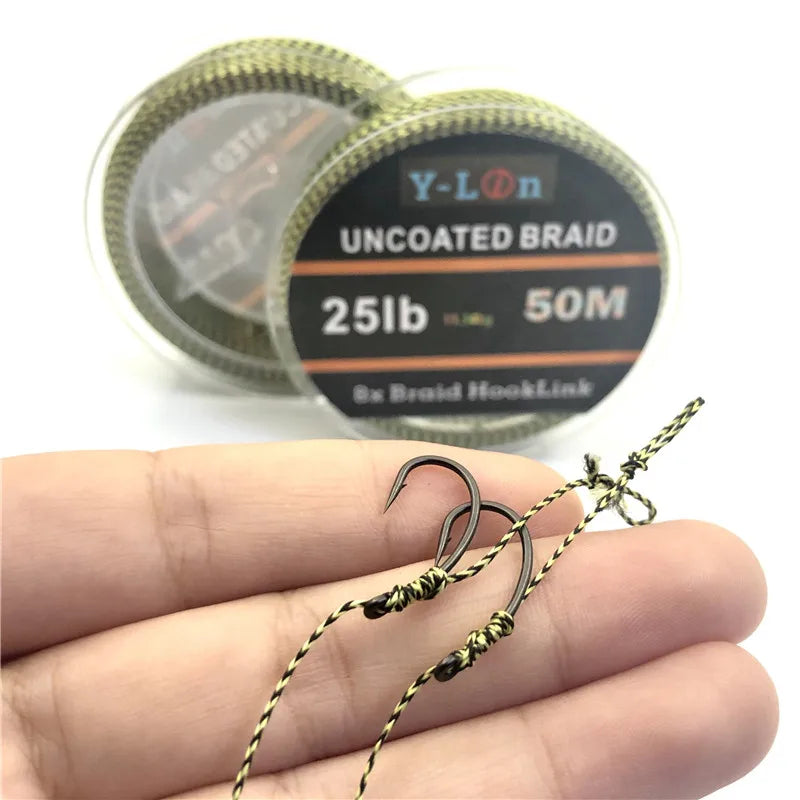 Soft Hook Carp Fishing Line 50m Braid Hooklink for Hair Rig 25/35LB