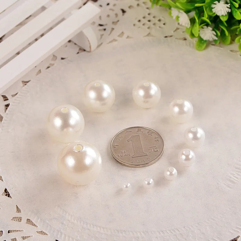 1000Pcs Imitation Pearl Beads 3-20mm Round Spacer for Bracelet Making DIY