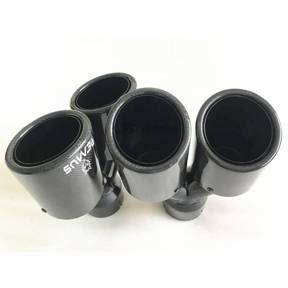 REMUS 1PC Car Modification Universal Dual Glossy black Automobile Exhaust pipe MUFFLER  pipe  carbon fiber exhaust tip universal-EXPROTAS