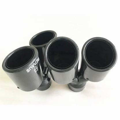 REMUS 1PC Car Modification Universal Dual Glossy black Automobile Exhaust pipe MUFFLER  pipe  carbon fiber exhaust tip universal-EXPROTAS