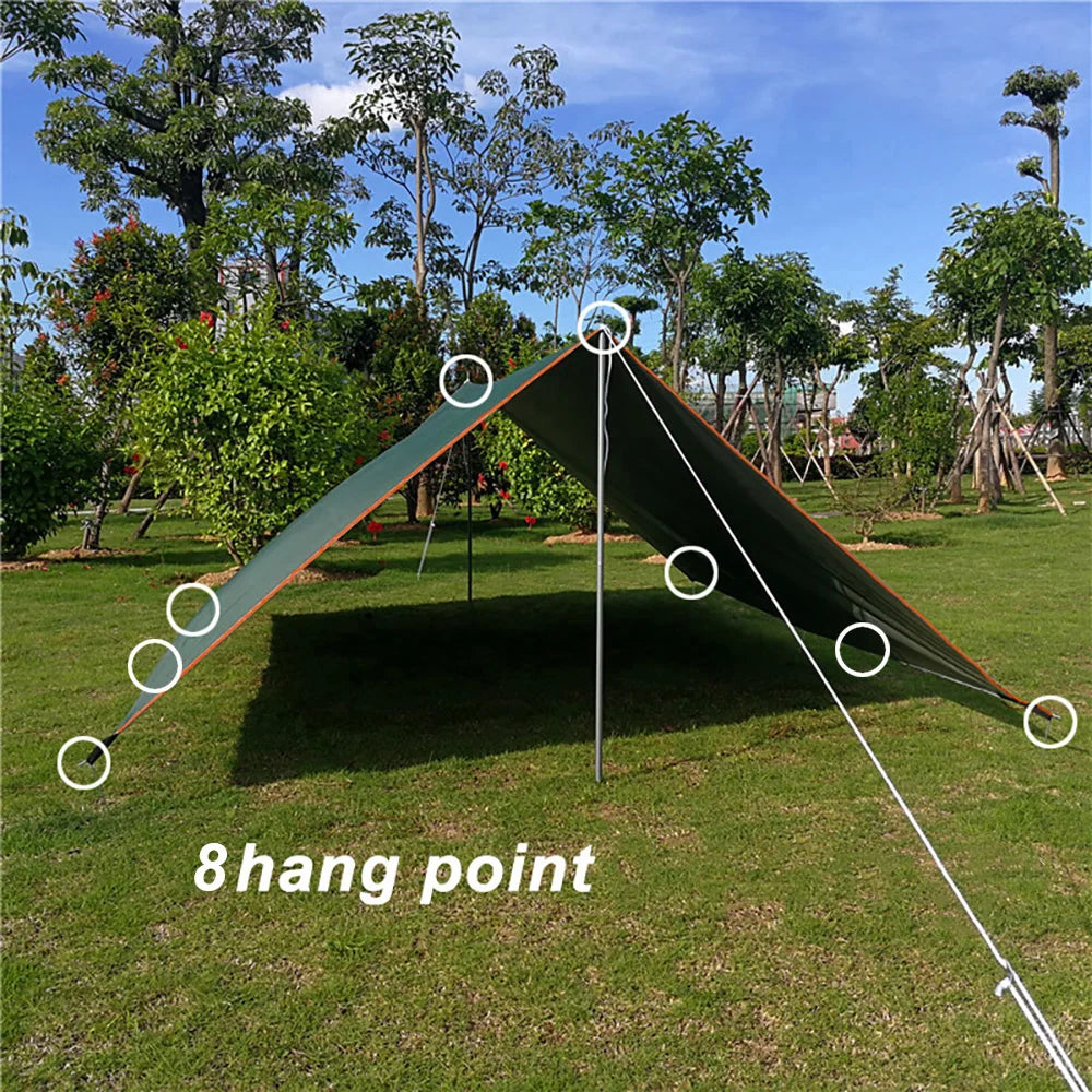 Waterproof Camping Tarp Shelter with Poles Rope Pegs 5x3m 4x3m
