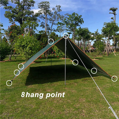 Waterproof Camping Tarp Shelter with Poles Rope Pegs 5x3m 4x3m