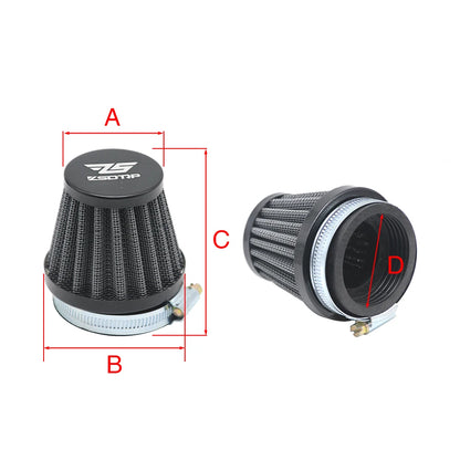 Clamp-on Air Filter for Motorcycle 35mm 38mm 42mm 45mm 50mm 55mm 58mm