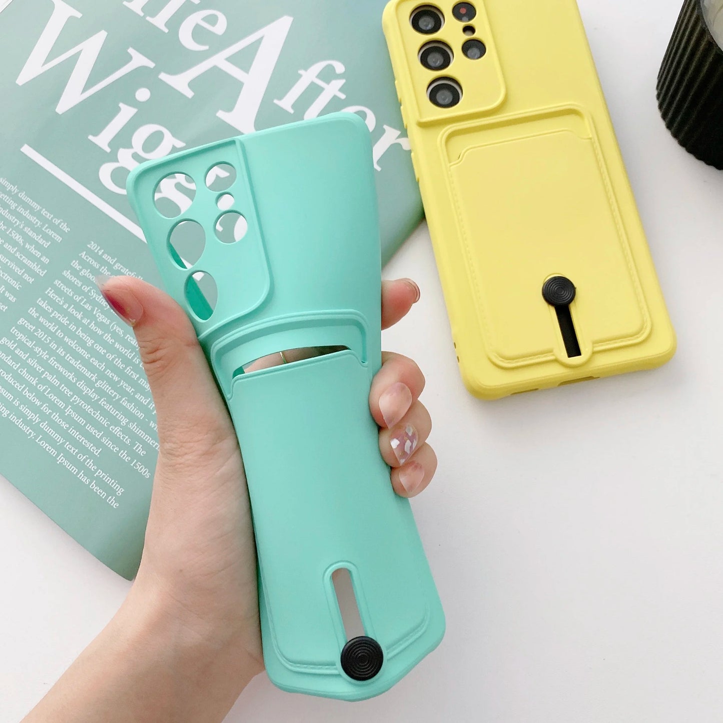 Soft Wallet Card Holder Case for Samsung S21-S26 A17-A57 Candy Cover