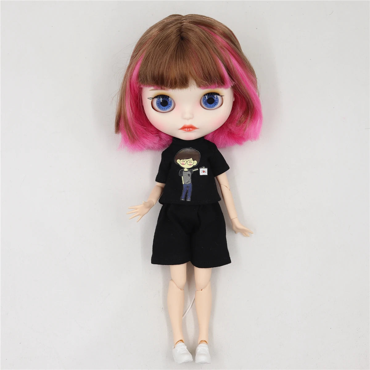 ICY DBS Blythe Doll 1/6 BJD Joint Body 30cm Pink Brown Hair Nude Anime Girl Toy