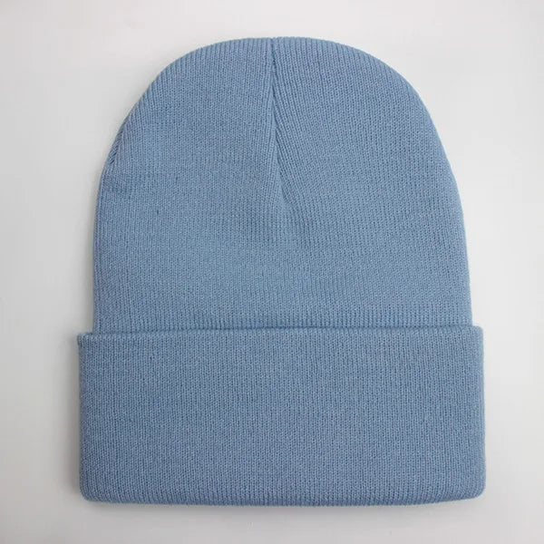 Warm Knitted Cap Beanie Wool Unisex Winter Hat Men Women 24 Colors