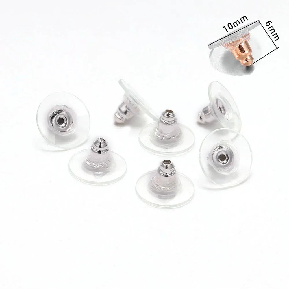 200-2000Pcs Rubber Ear Plug Stoppers Soft Silicone Earring Findings DIY