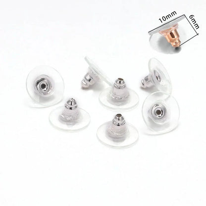 200-2000Pcs Rubber Ear Plug Stoppers Soft Silicone Earring Findings DIY