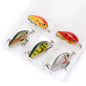 5Pcs Mini Fishing Lures Crankbait Pike Trout Baits with Tackle Box