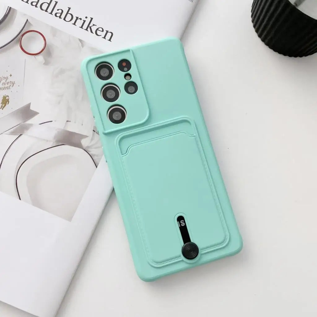 Soft Wallet Card Holder Case for Samsung S21-S26 A17-A57 Candy Cover