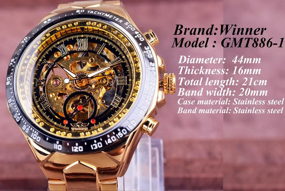Winner Mechanical Sport Design Bezel Fashion Watch Mens Watches Top Brand Luxury Montre Homme Clock Men Automatic Skeleton Watch-EXPROTAS