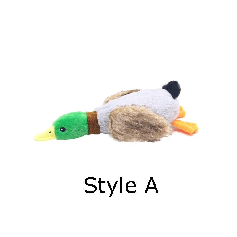 Plush Duck Squeaky Dog Toy for Pets - Chew Sound Plaything for Puppy