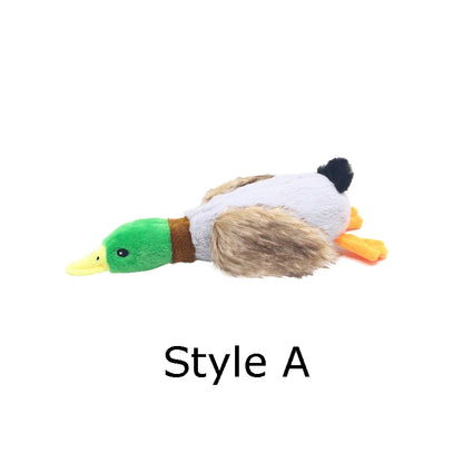 Plush Duck Squeaky Dog Toy for Pets - Chew Sound Plaything for Puppy