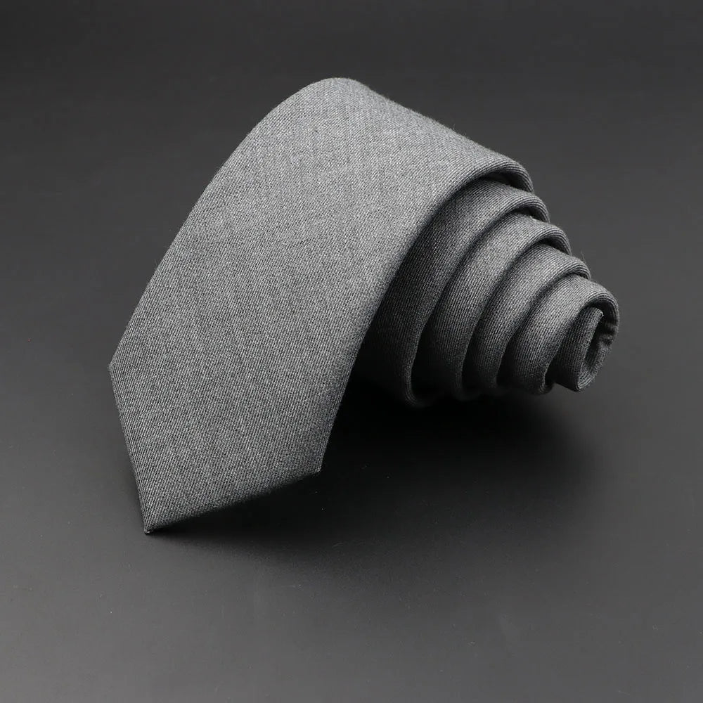 Mens Tie 6cm Slim Solid Classic Necktie for Wedding Party Casual