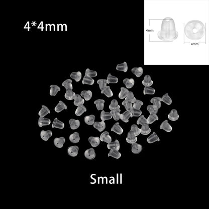 200-2000Pcs Rubber Ear Plug Stoppers Soft Silicone Earring Findings DIY