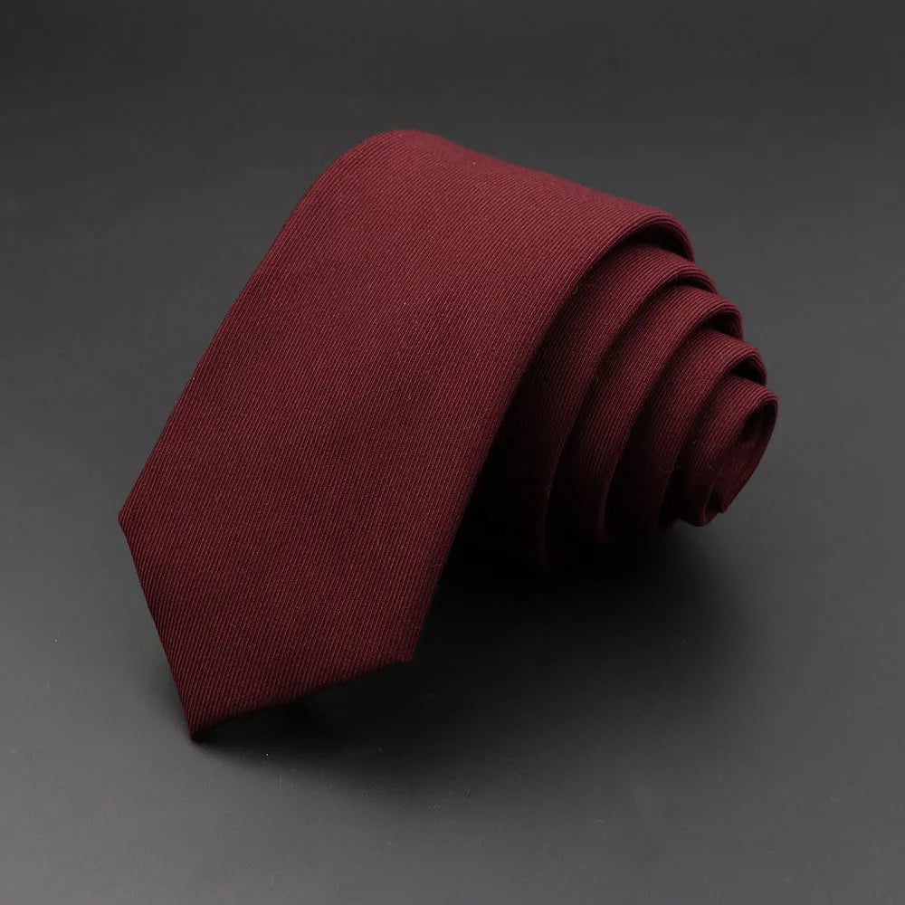 Mens Tie 6cm Slim Solid Classic Necktie for Wedding Party Casual