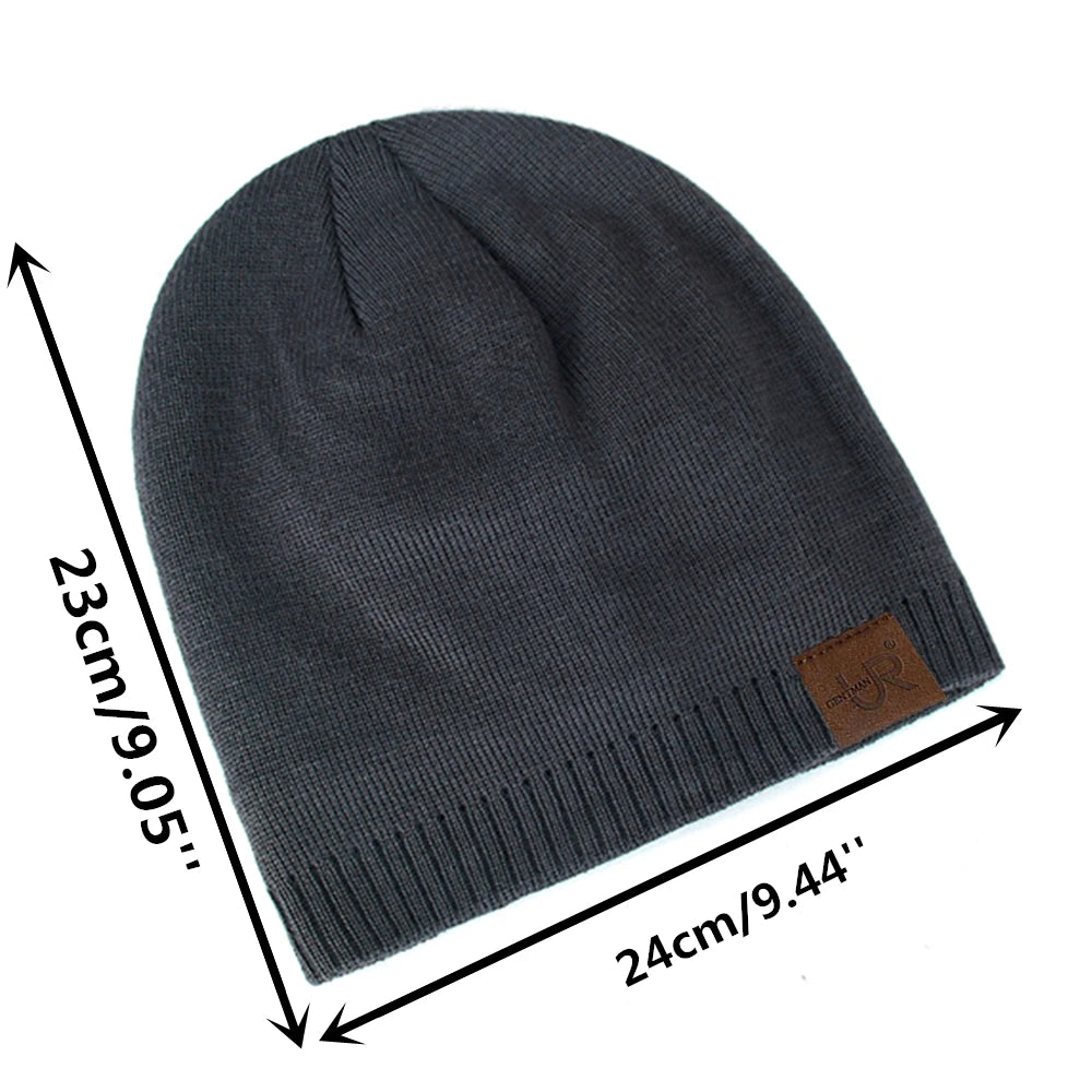 Unisex Urgentman Winter Beanie Cap Outdoor Warm Knitted Fur Lined Hat