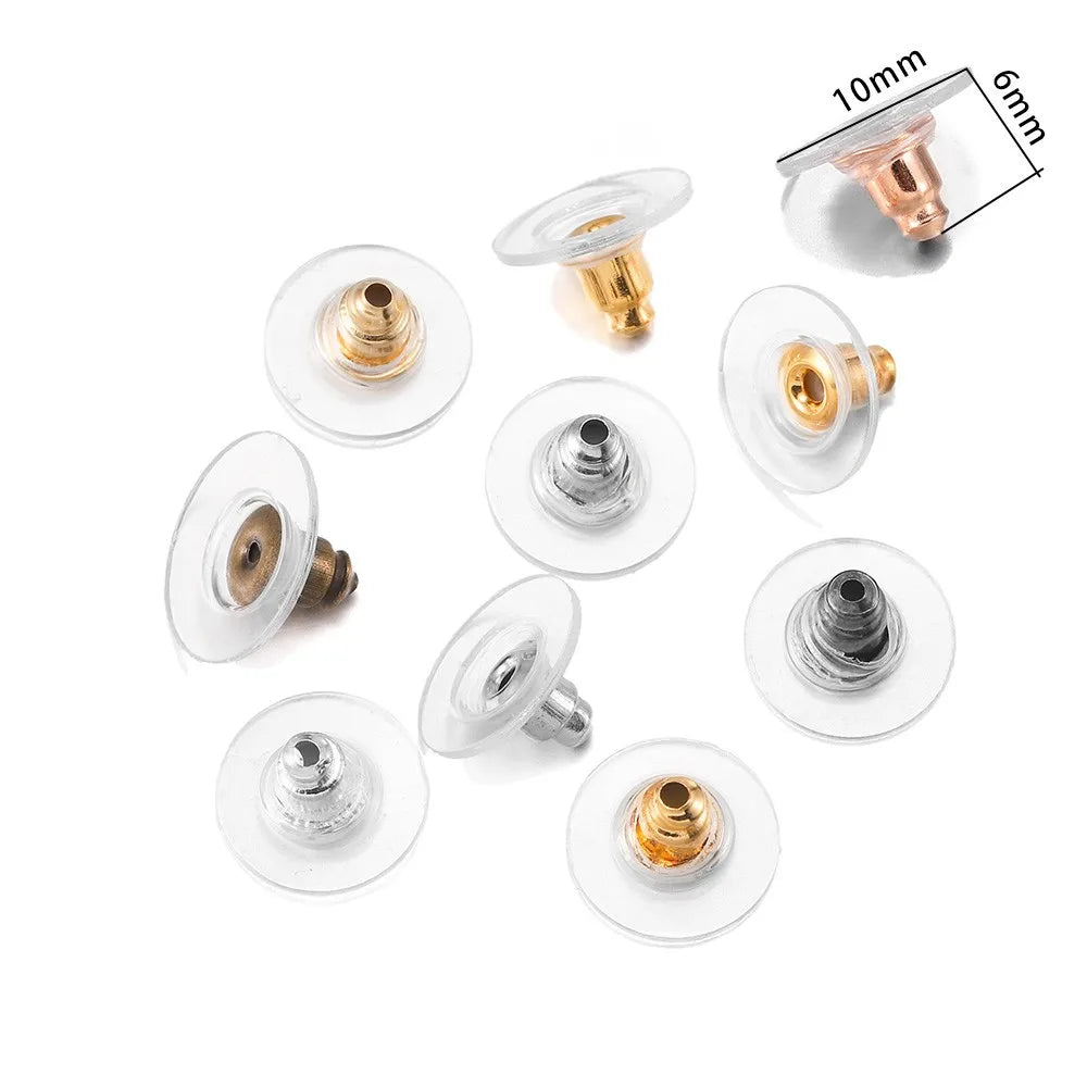 200-2000Pcs Rubber Ear Plug Stoppers Soft Silicone Earring Findings DIY