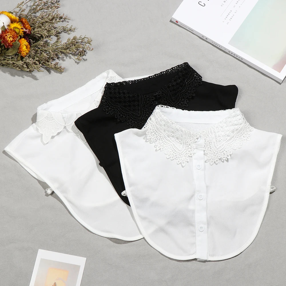 Lace Fake Collar Detachable Women Blouse Lapel Shirt Clothes Accessories