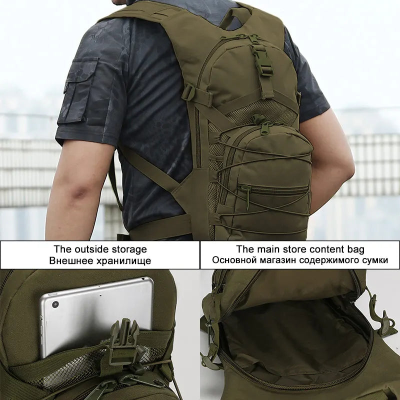 15L Molle Tactical Backpack Bicycle Backpacks Outdoor Sports Cycling Hydration Climbing Hiking Camping Hiking Fishing Bike Bag-EXPROTAS