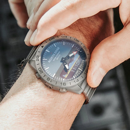 NORTH EDGE Men‘s Dive Sports Digital watch Military Army Luxury Full Steel Business Waterproof 200m Altimeter Compass-EXPROTAS