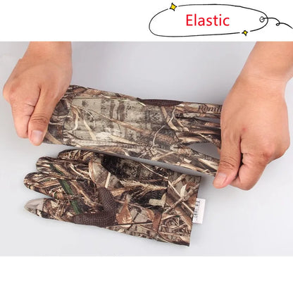 Bionic Full Finger Gloves Anti-Slip Tactical Camo Hunting Fishing Men