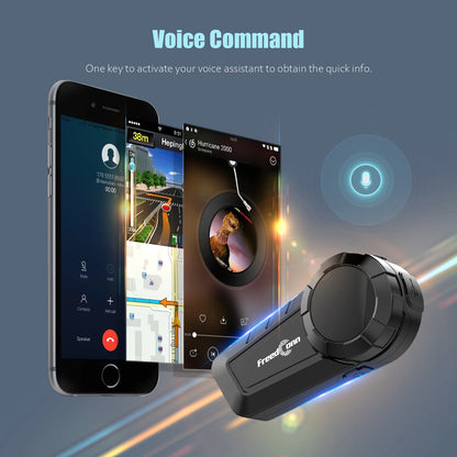 Motorcycle Helmet Intercom Freedconn KY Pro Bluetooth Headset 6 Riders 1000m
