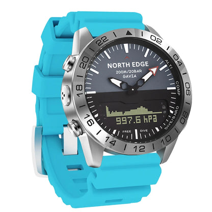 NORTH EDGE Men‘s Dive Sports Digital watch Military Army Luxury Full Steel Business Waterproof 200m Altimeter Compass-EXPROTAS