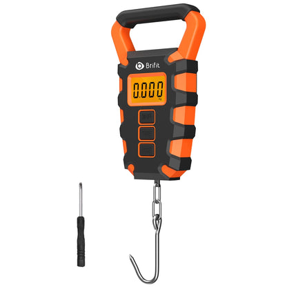 50Kg Digital Hanging Scale w/ Hook & Ruler Portable Luggage Fish Weigh