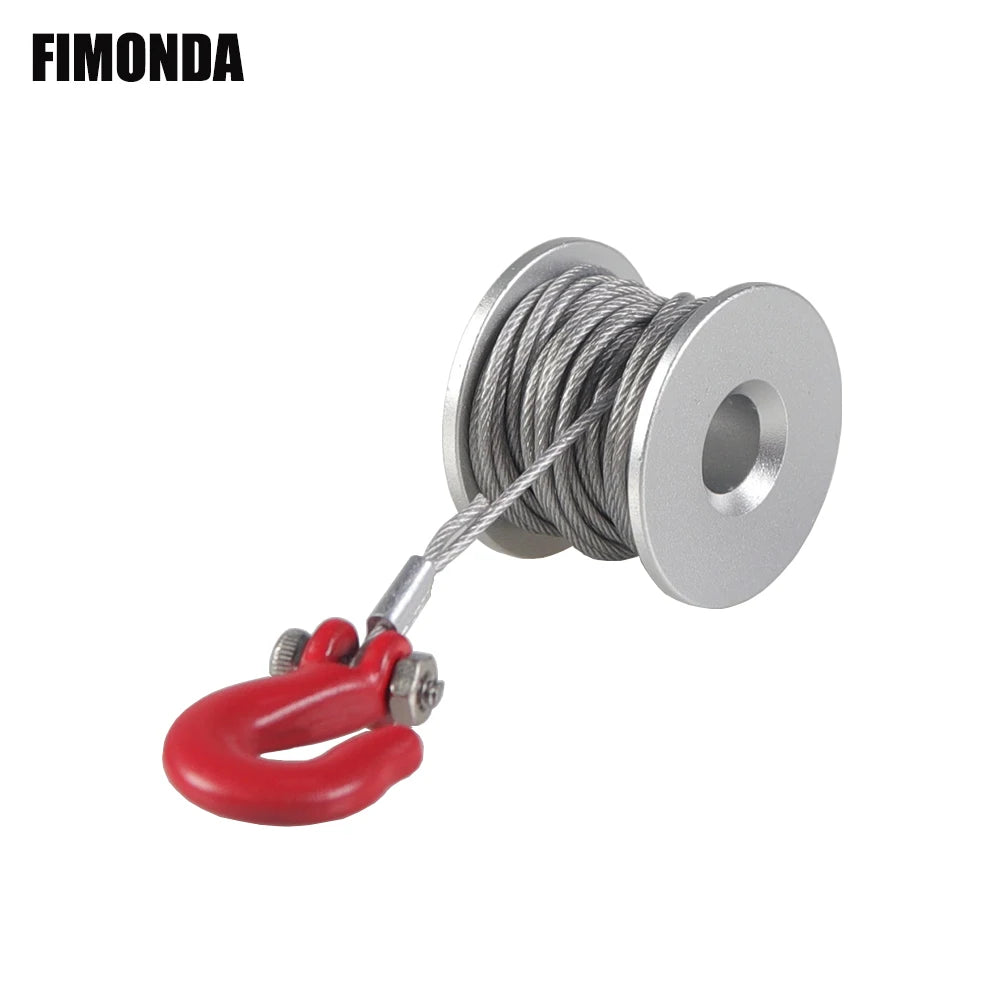 25T Servo Winch Wheel for 1/10 RC Crawler Parts Metal Spool Steering Hook