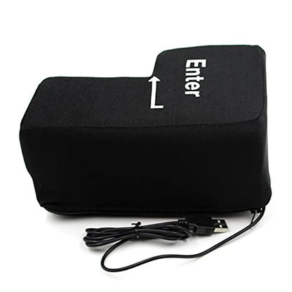 Big USB Enter Key Stress Relief Pillow Funny Decompression Button for PC