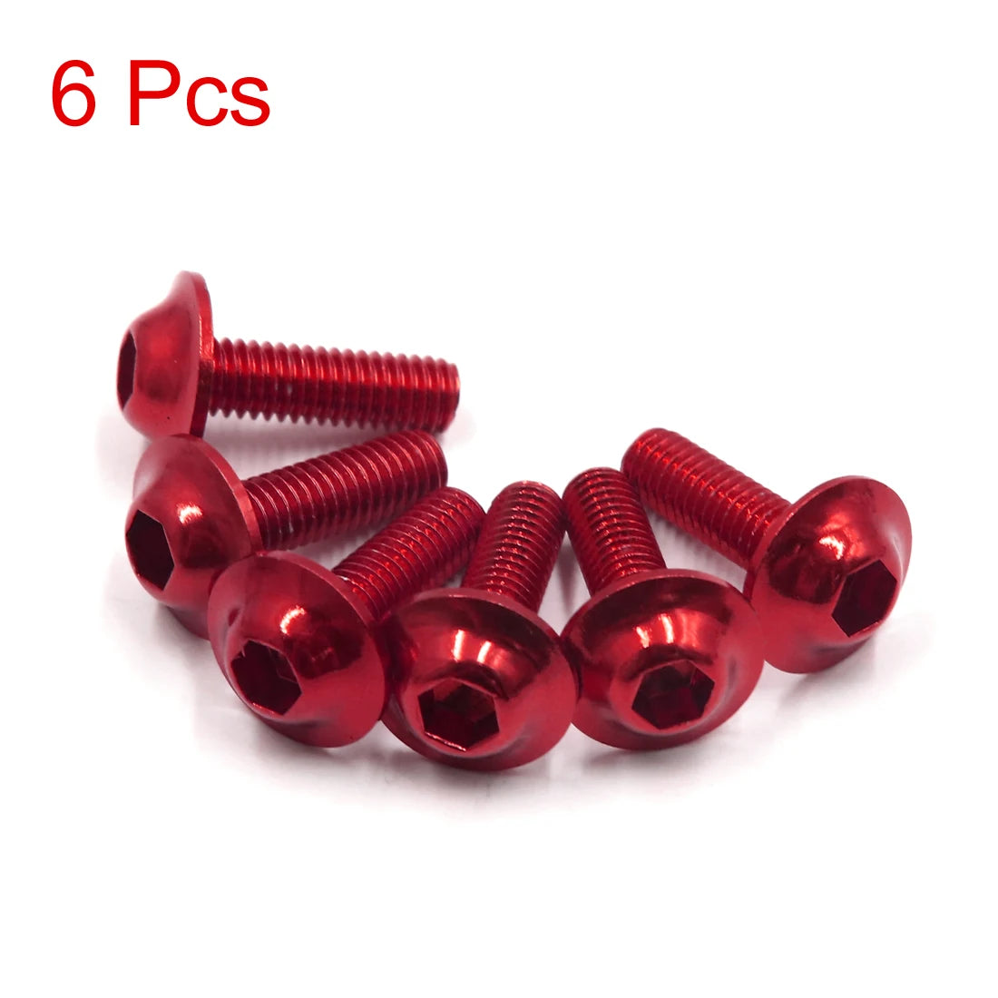 20Pcs M6x20mm Orange Hexagon Motorcycle License Plate Bolts & Screws
