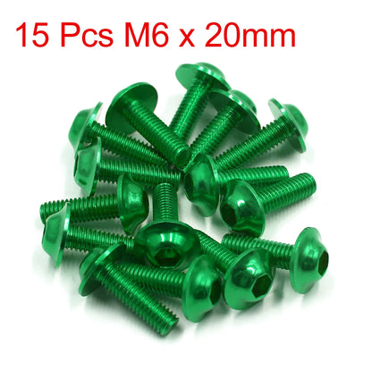 20Pcs M6x20mm Orange Hexagon Motorcycle License Plate Bolts & Screws