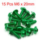 20Pcs M6x20mm Orange Hexagon Motorcycle License Plate Bolts & Screws