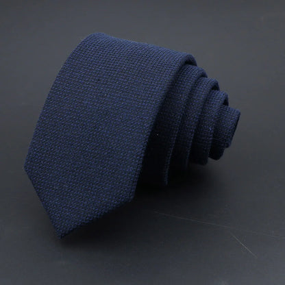 Men Necktie Wool Slim Brown Handmade Casual Ties Accessories
