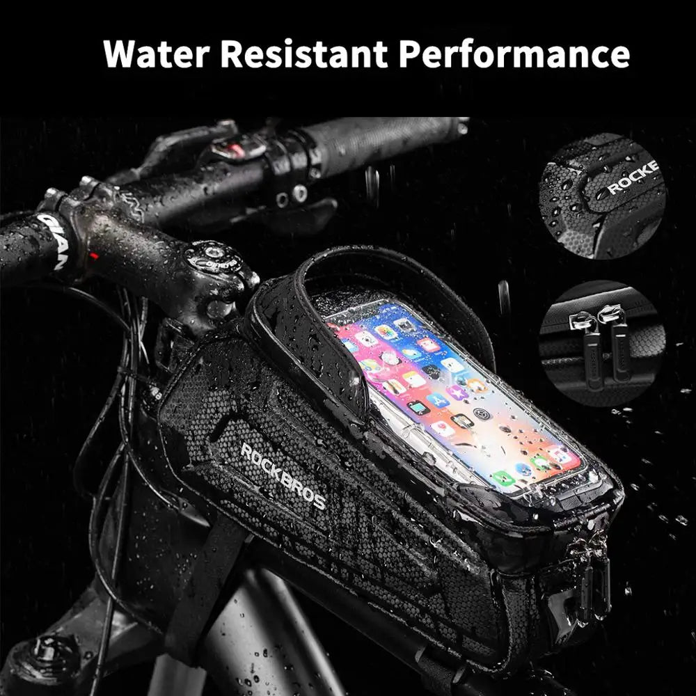 Bike Bag Waterproof Phone Holder Front Tube Frame MTB Cycling Accessory