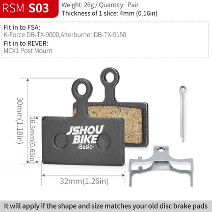 Semi-Metal Bicycle Brake Pads for Shimano SRAM Avid Hayes Magura by JSHOUBIKE