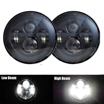 7in LED Headlight DRL for Jeep Wrangler TJ/JK, Land Rover Defender, Hummer H1/H2 - EXPROTAS