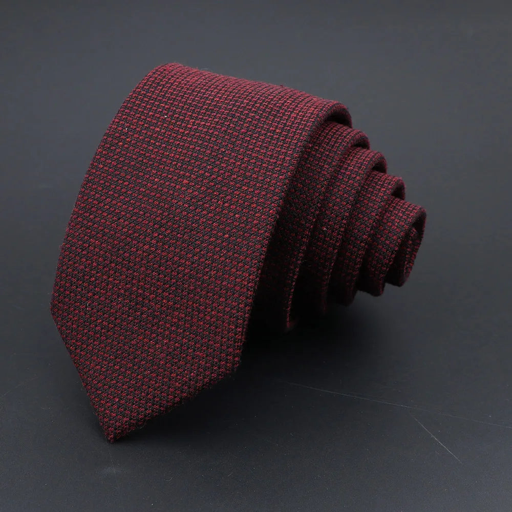 Men Necktie Wool Slim Brown Handmade Casual Ties Accessories
