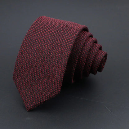 Men Necktie Wool Slim Brown Handmade Casual Ties Accessories