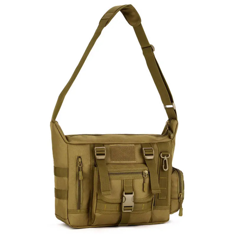 14 Inch Shoulder Bag Tactical Molle Laptop Backpack Rucksack Storage Khaki
