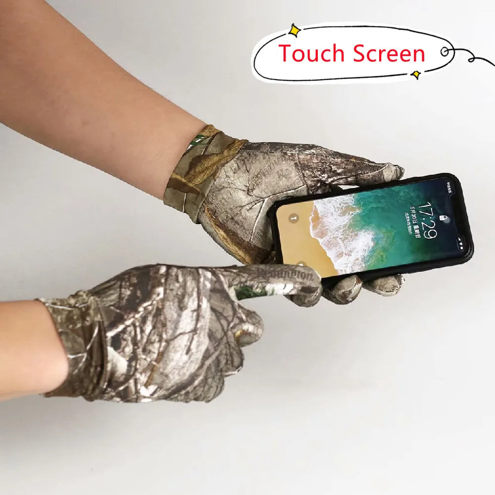 Bionic Full Finger Gloves Anti-Slip Tactical Camo Hunting Fishing Men